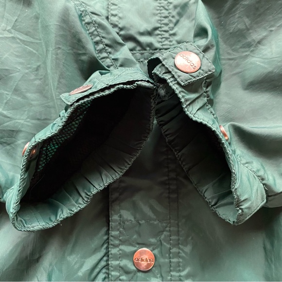VTG 90s Adidas Green Hooded Oversized Windbreaker Track Jacket - Picture 5 of 13